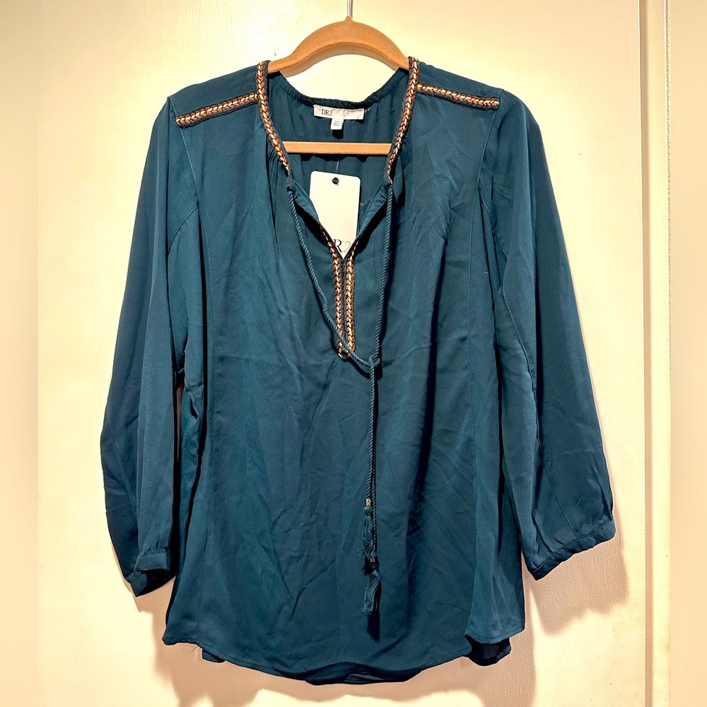 Tassel Tie Peasant Top